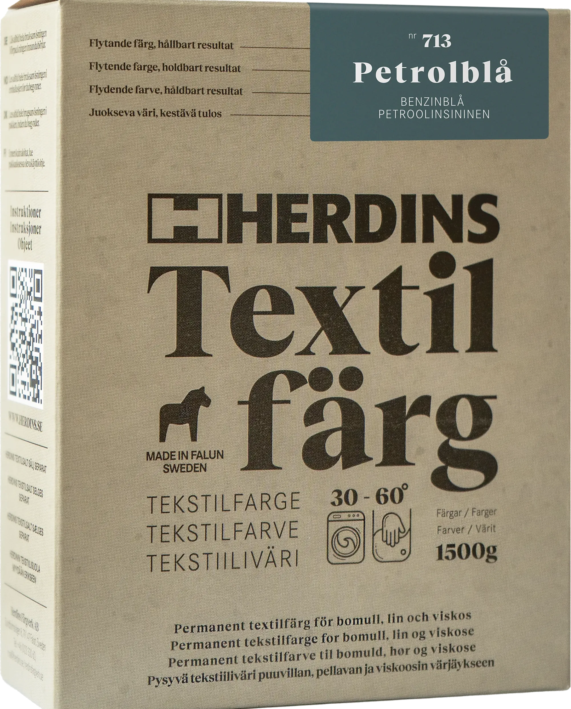 Tekstilfarge 713 Petrol-Herdins Best
