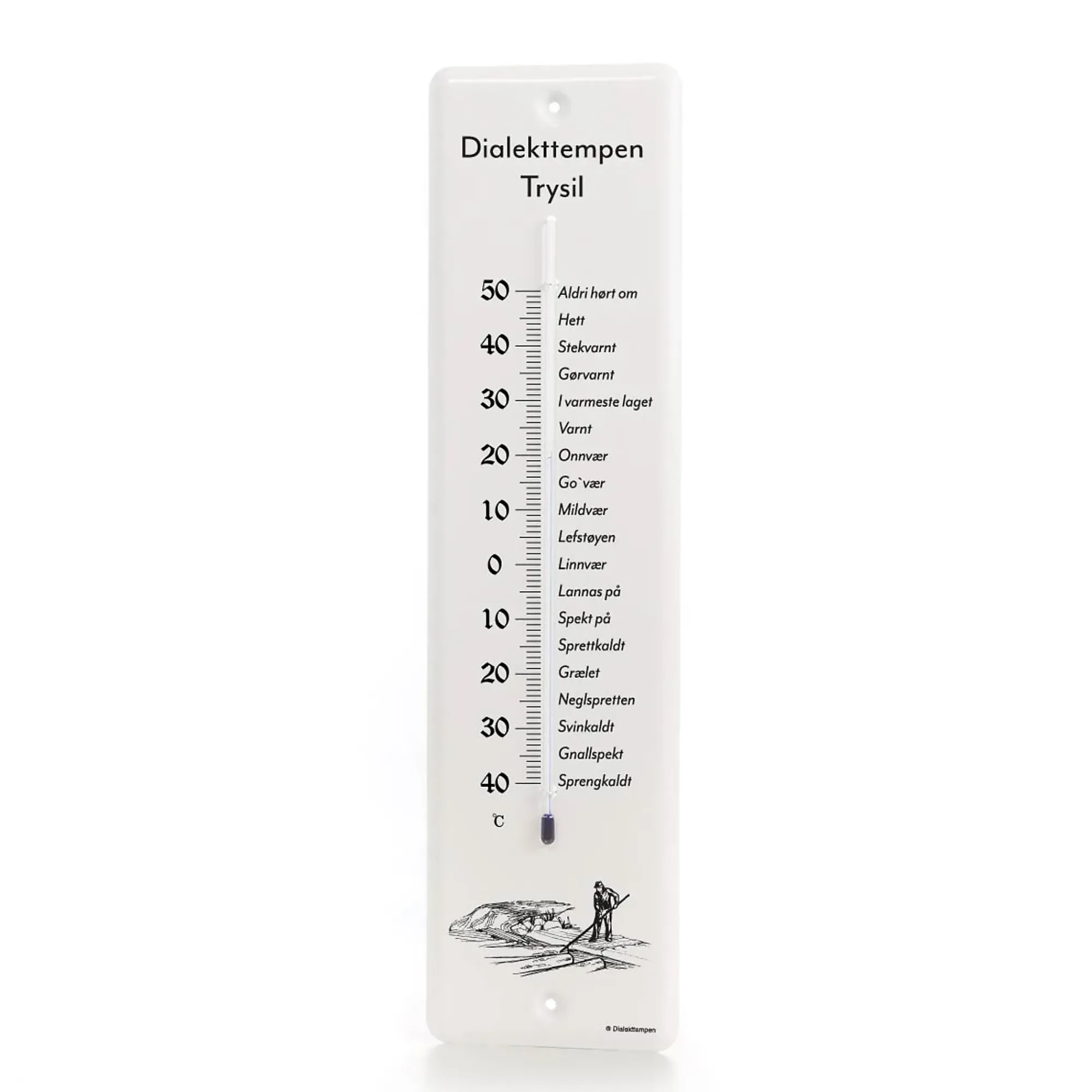 Termometer Dialekttempen 34X9cm- Clearance