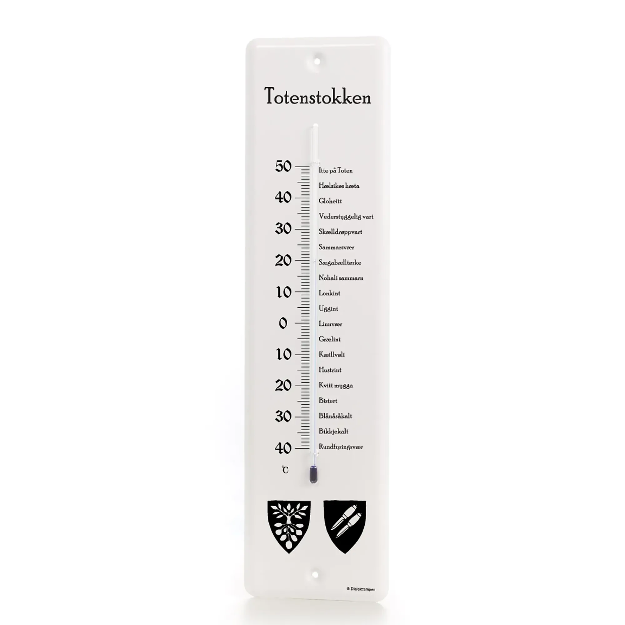 Termometer Dialekttempen 34X9cm- Clearance