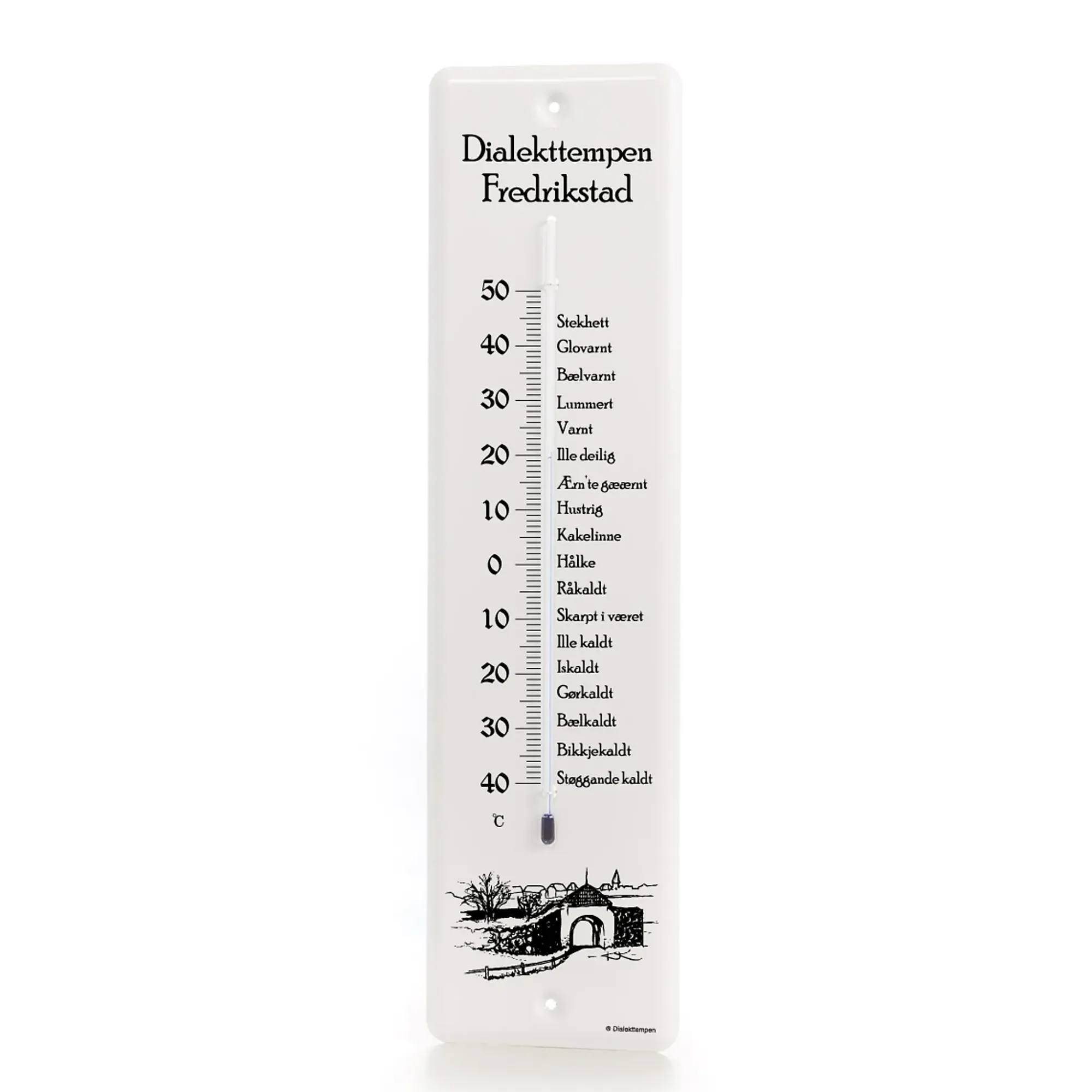 Termometer Dialekttempen 34X9cm- Clearance