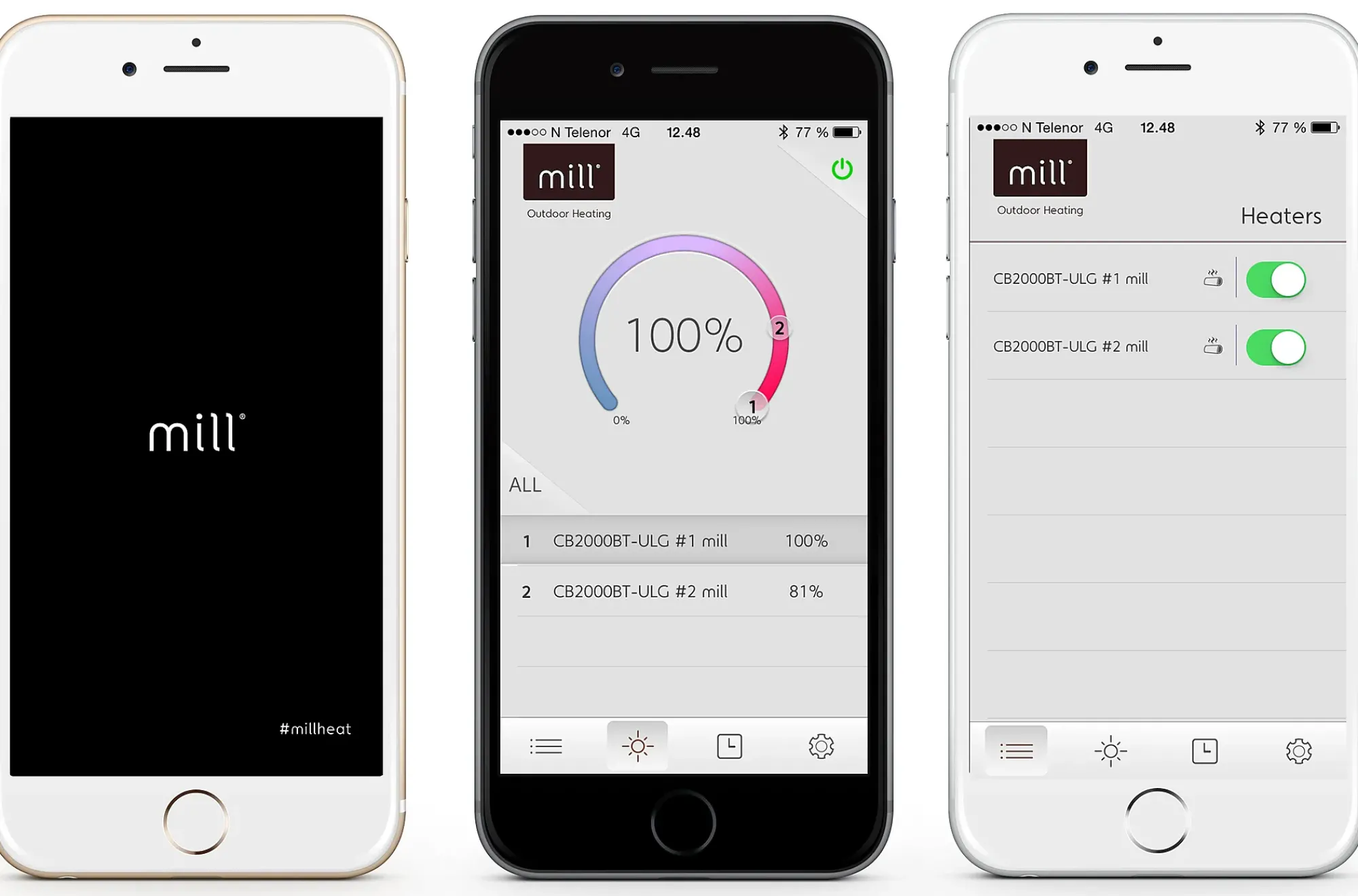 TERRASSEVARMER INFRARØD 2000W MED APP-Mill Hot
