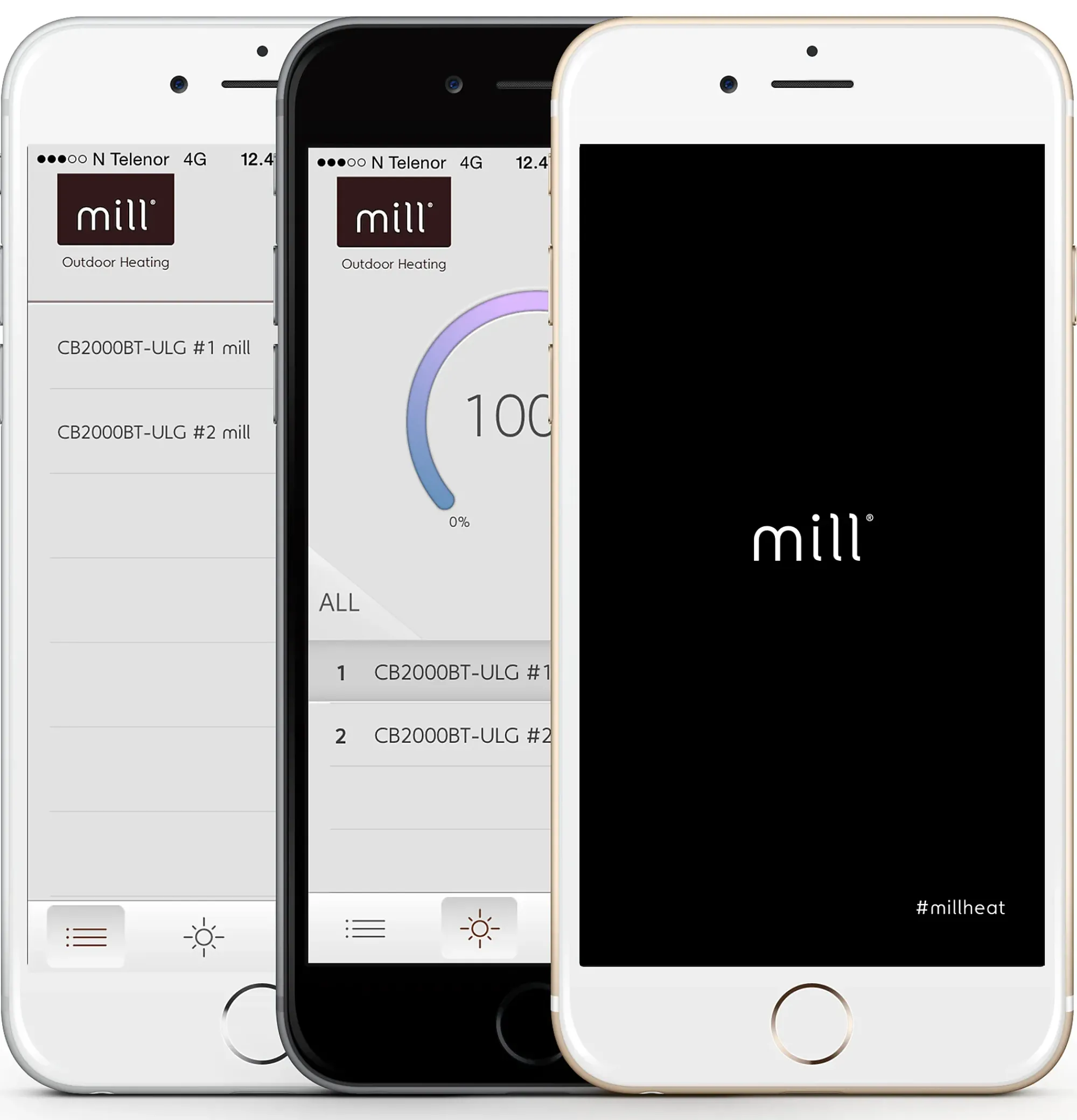 TERRASSEVARMER INFRARØD 2000W MED APP-Mill Hot