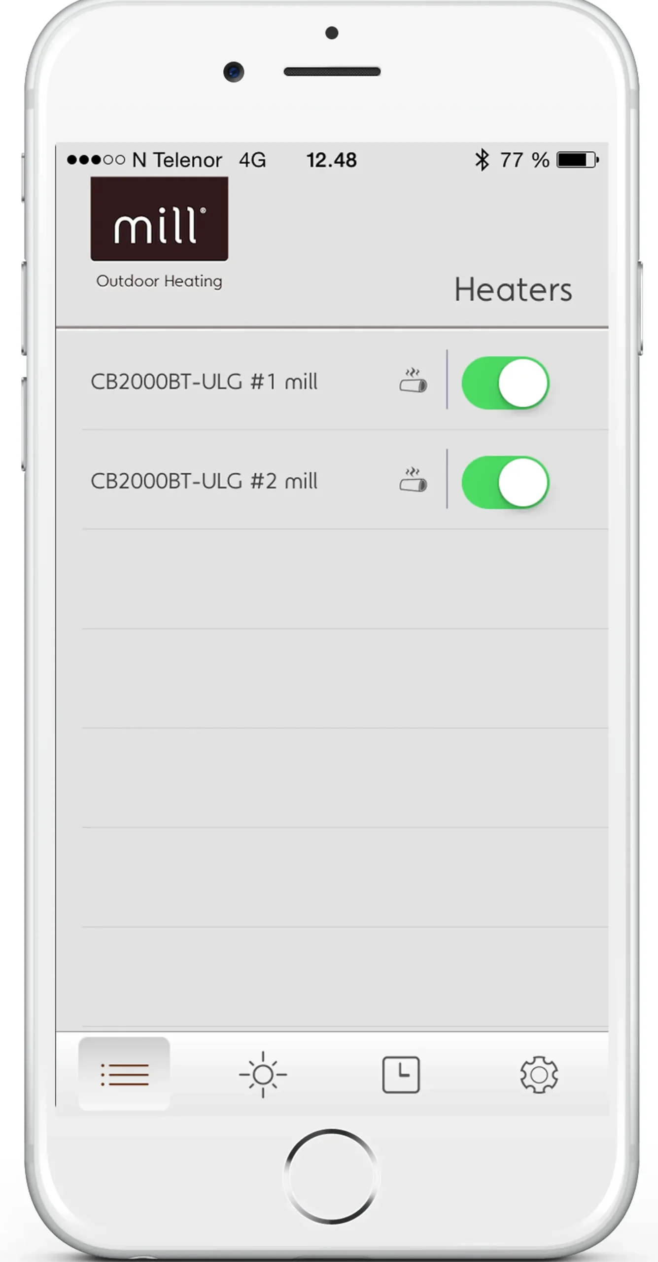 TERRASSEVARMER INFRARØD 2000W MED APP-Mill Hot