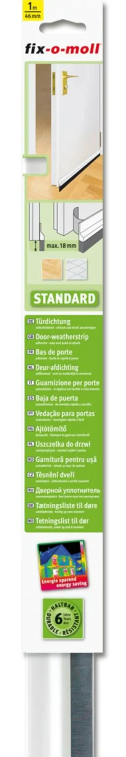 Tetningslist Dørbunnslist standard hvit 1mx42cm-Fix O Moll Discount