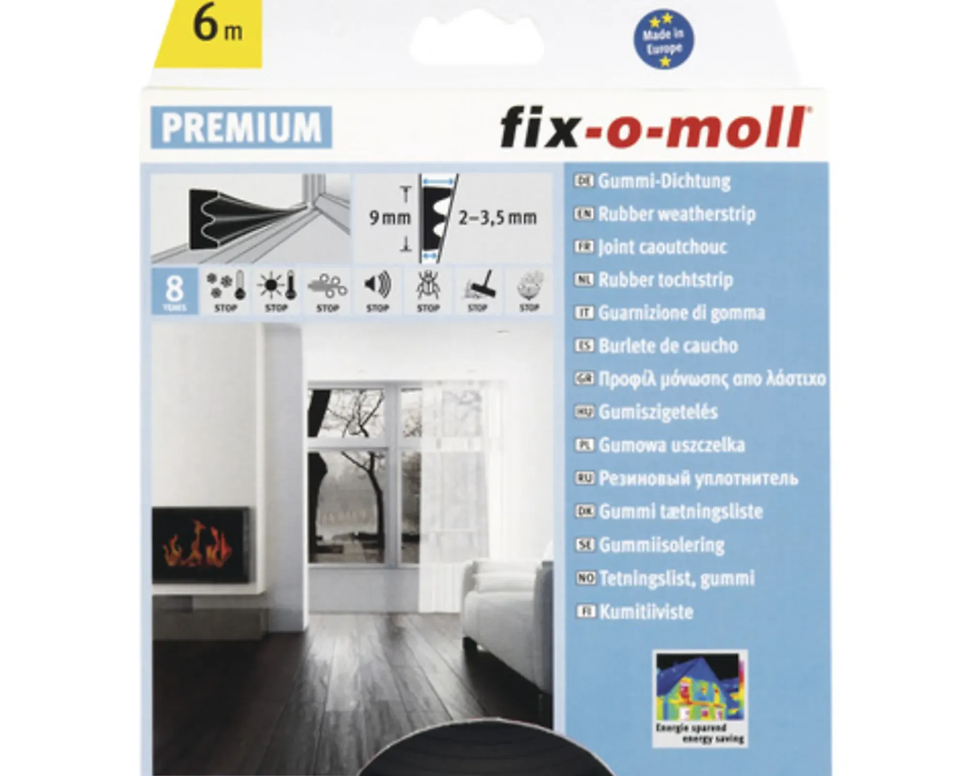 Tetningslist E 6m/9/4mm-Fix O Moll Clearance