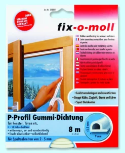 Tetningslist P 6m/9/5,5mm hvit-Fix O Moll New