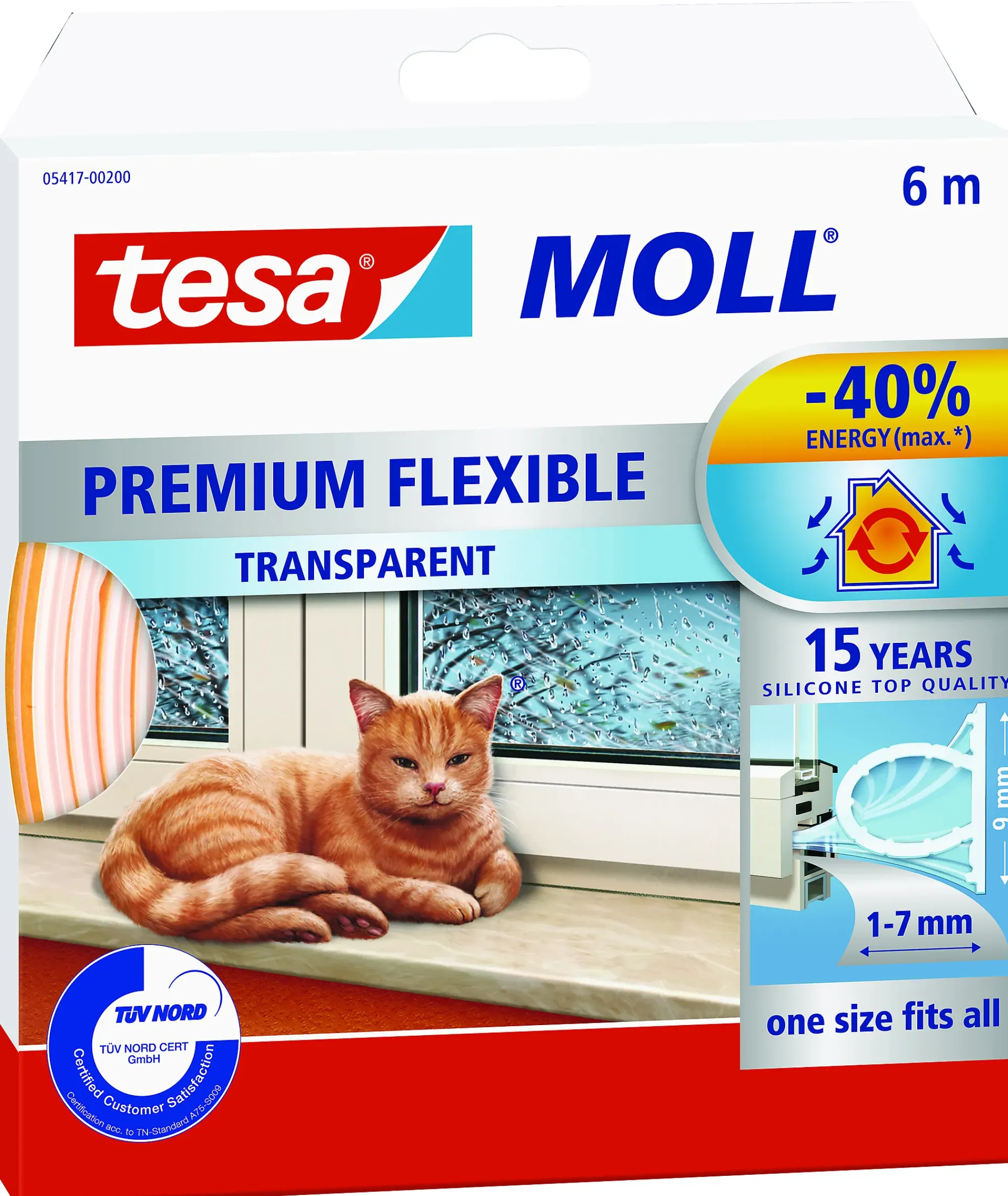 Tetningslist silikon 6m transparent-Tesa Best