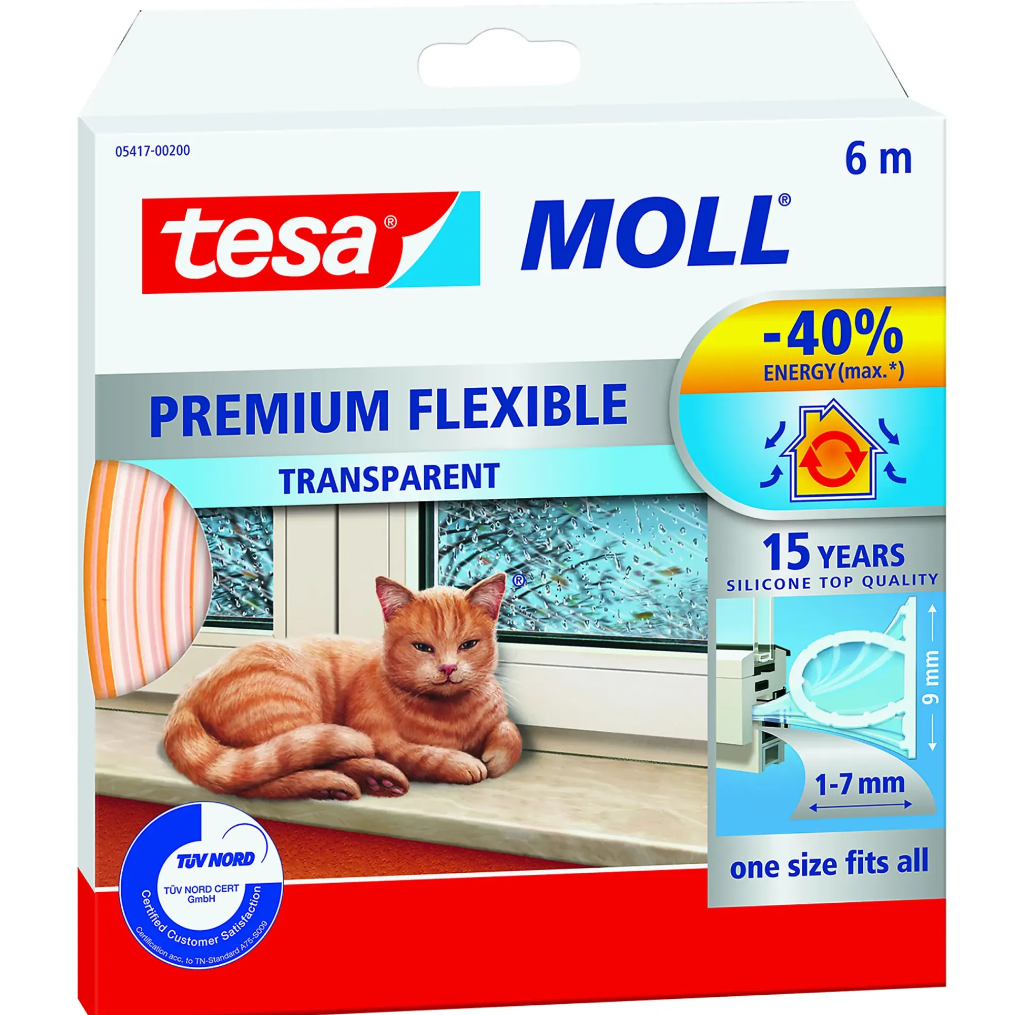 Tetningslist silikon 6m transparent-Tesa Best