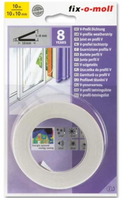 Tetningslist V hev/skyv 10m hvit-Fix O Moll