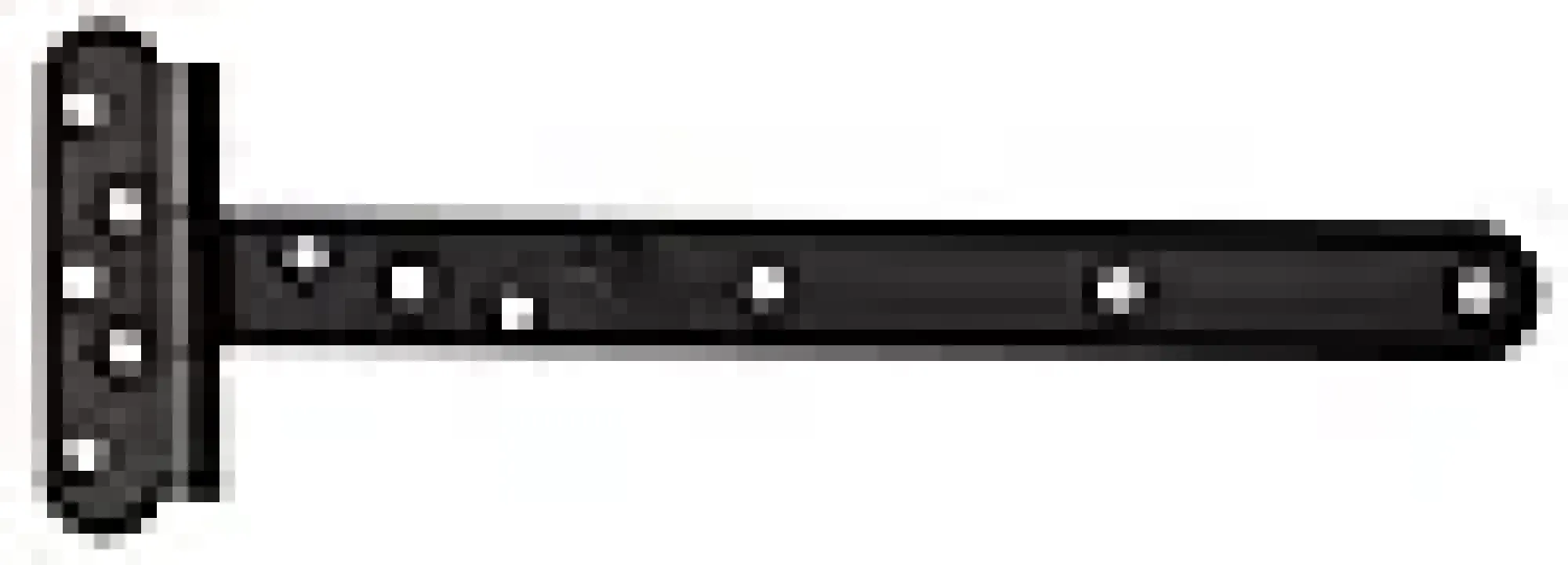 T-hengsel 310mm finstruktur svart med rustfri A4 tapp-Pn Beslag Online