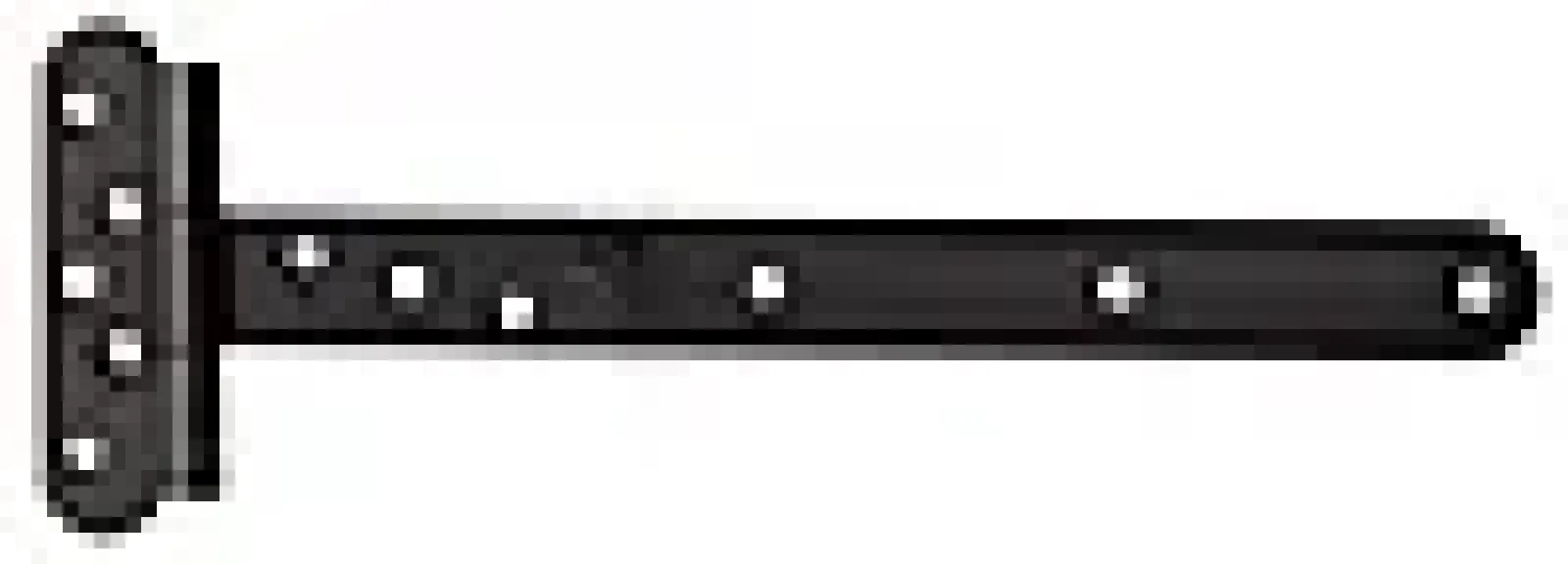 T-hengsel 310mm finstruktur svart med rustfri A4 tapp-Pn Beslag Online