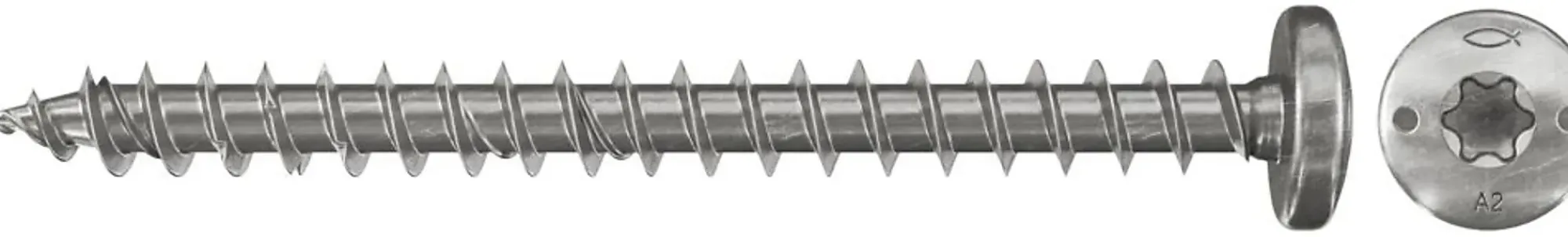 Treskrue Panhode 3,5x16mm A2 Rustfritt-Fischer Hot