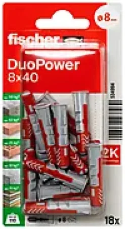 Universalplugg Duopower 8x40 BK 18stk-Fischer Clearance