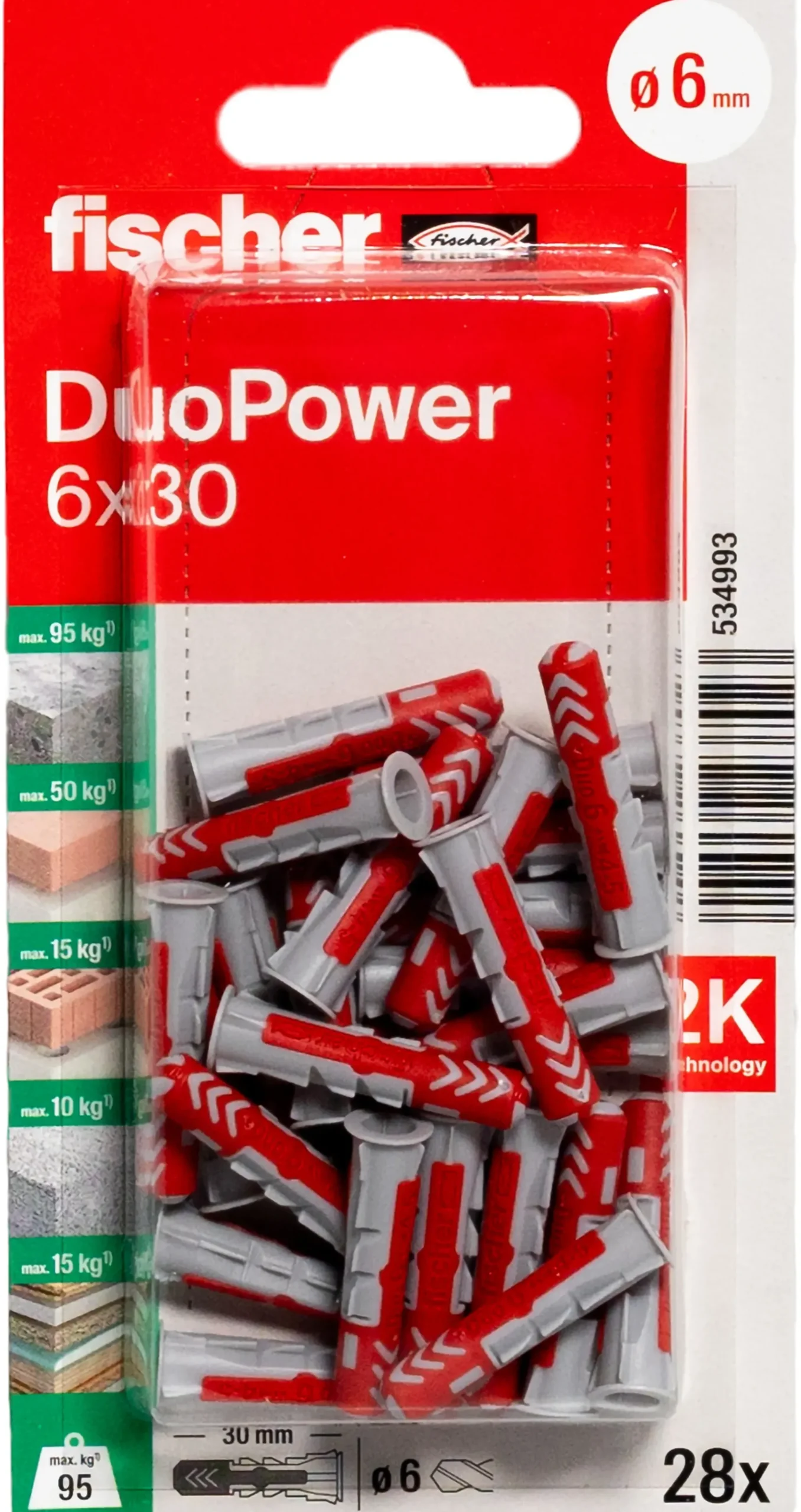 Universalplugg Duopower 6X30 BK A28stk-Fischer Clearance