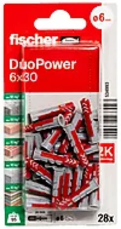 Universalplugg Duopower 6X30 BK A28stk-Fischer Clearance