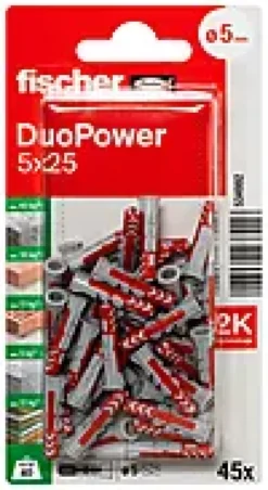 Universalplugg Duopower 5x25 BK 45stk-Fischer Best