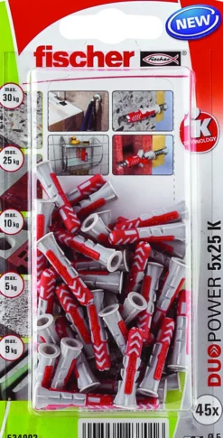 Universalplugg Duopower 5x25 BK 45stk-Fischer Best
