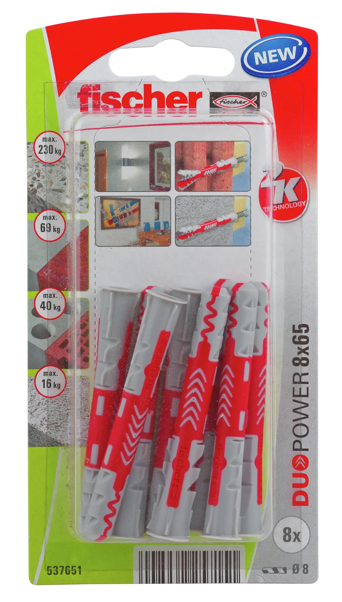 Universalplugg Duopower 8x65mm 8 Stk-Fischer Best