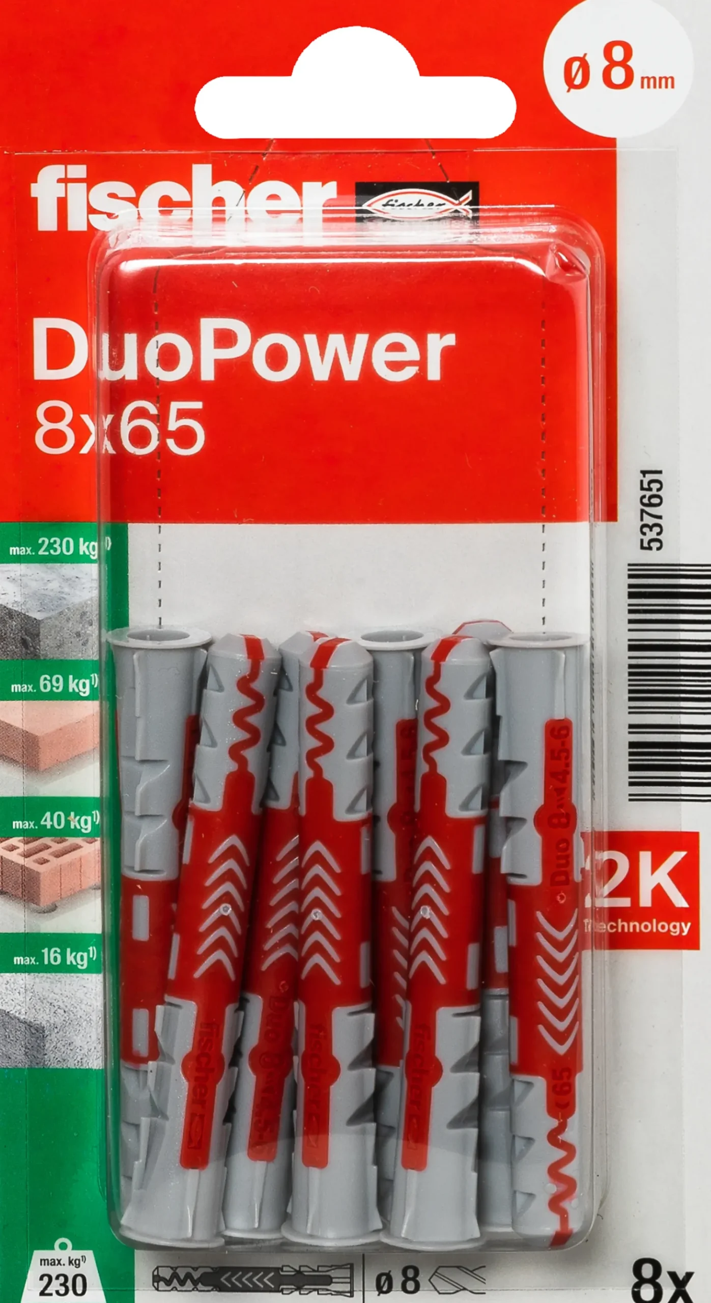 Universalplugg Duopower 8x65mm 8 Stk-Fischer Best