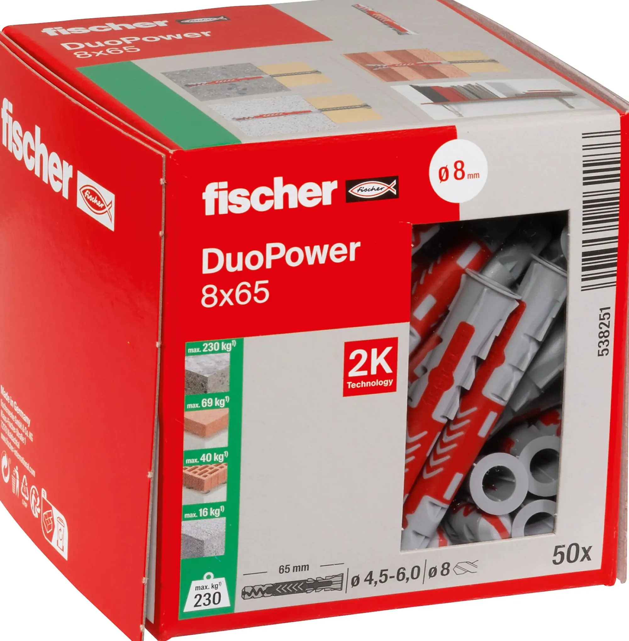 Universalplugg Duopower 8x65mm 50stk-Fischer Hot