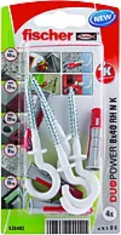 Universalplugg Duopower 8x40 RH N BK 4stk med krok-Fischer Clearance
