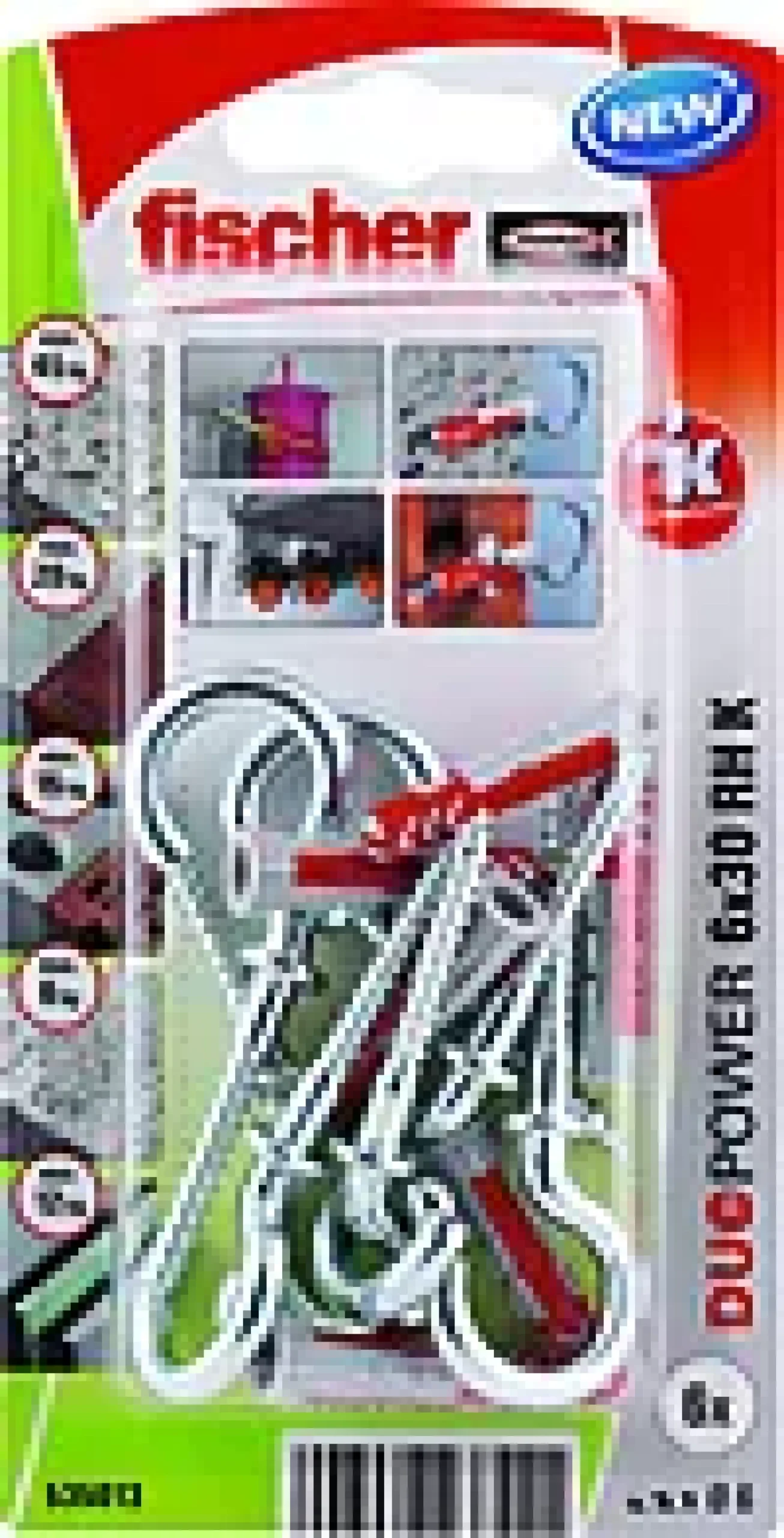 Universalplugg Duopower 6x30 RH BK 6stk med blank krok-Fischer