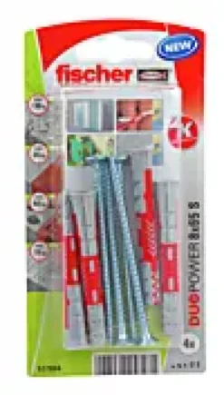 Universalplugg Duopower 8x65 S BK 4stk med skrue-Fischer Outlet