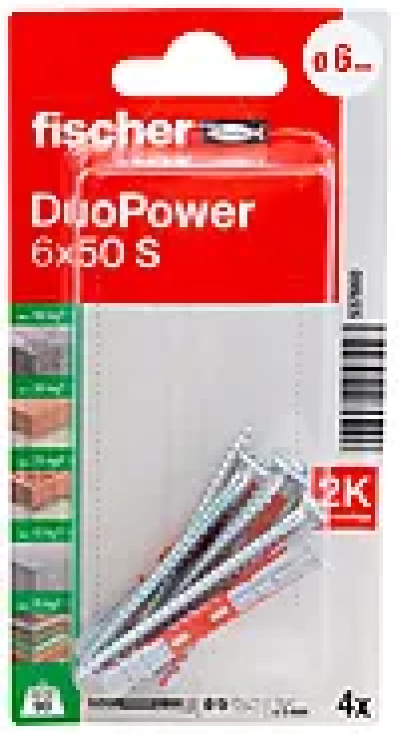 Universalplugg Duopower 6x50 S BK 4stk med skrue-Fischer Best