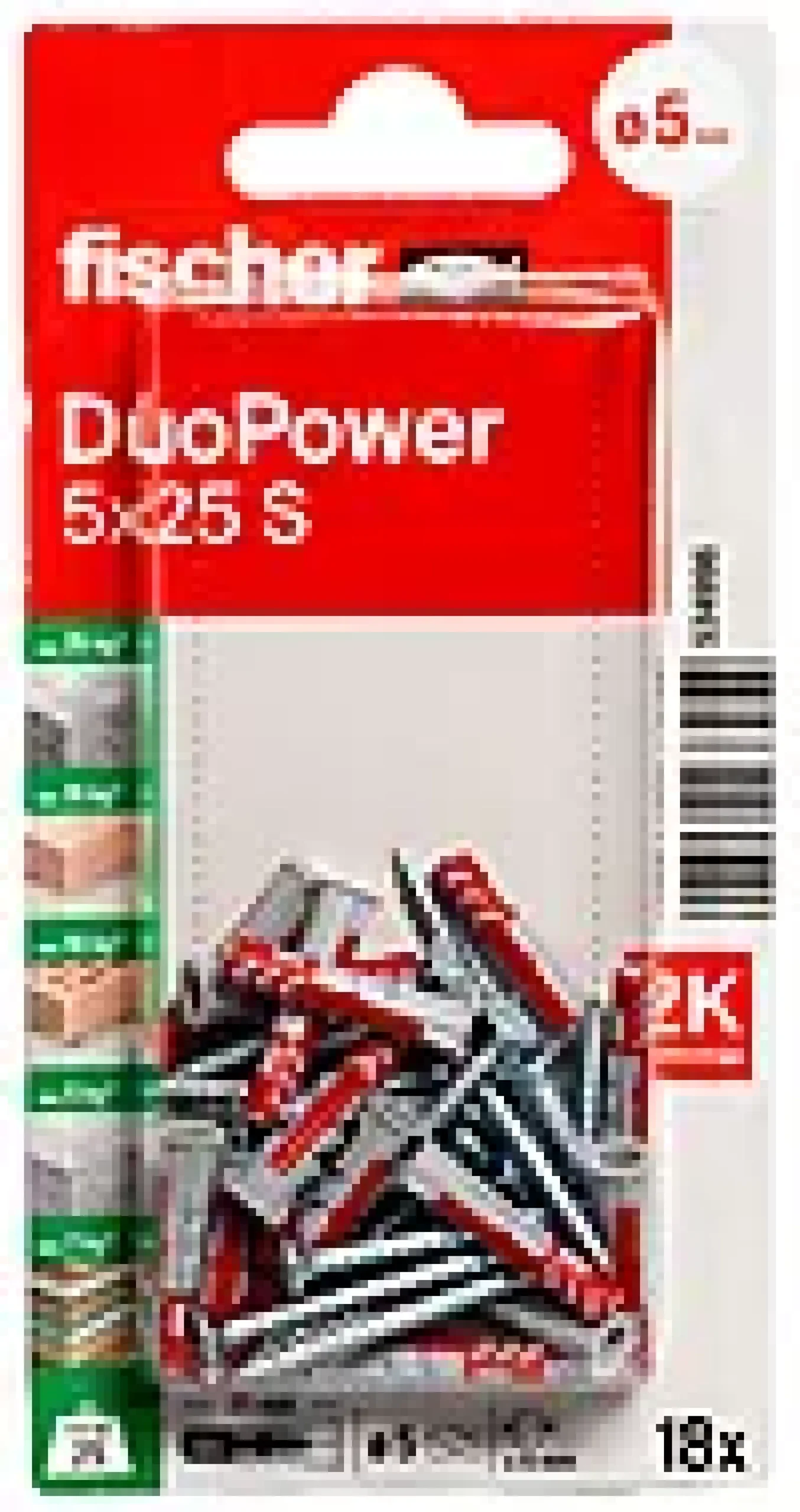 Universalplugg Duopower 5X25 S BK 18stk med skrue-Fischer Online