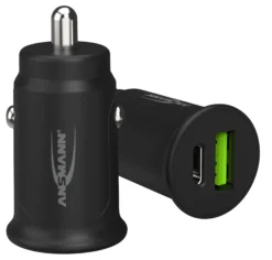 USB-lader til 12V Bil 1xUSB og 1xUSB-C ladeport-Ansmann