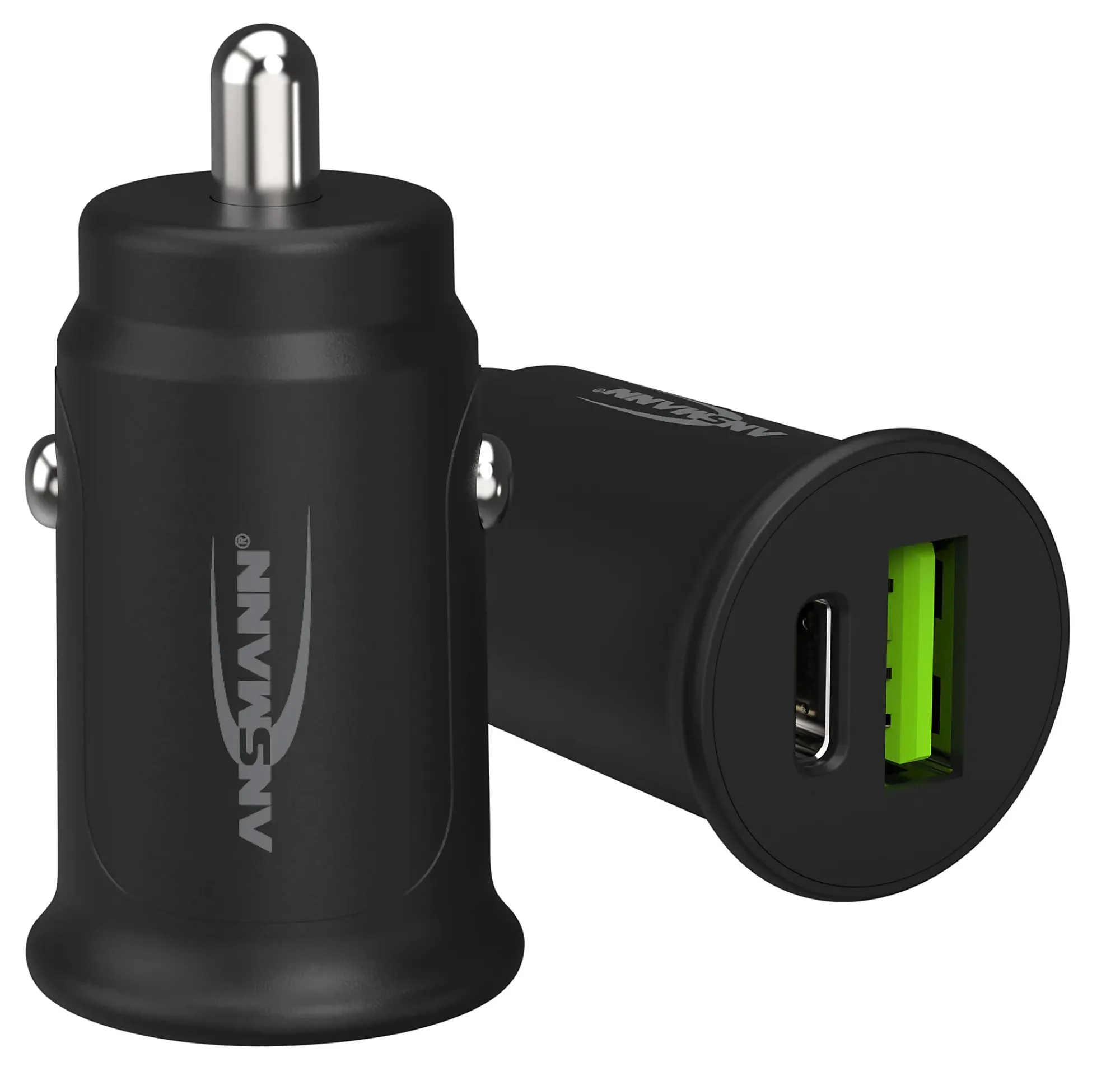 USB-lader til 12V Bil 1xUSB og 1xUSB-C ladeport-Ansmann Hot