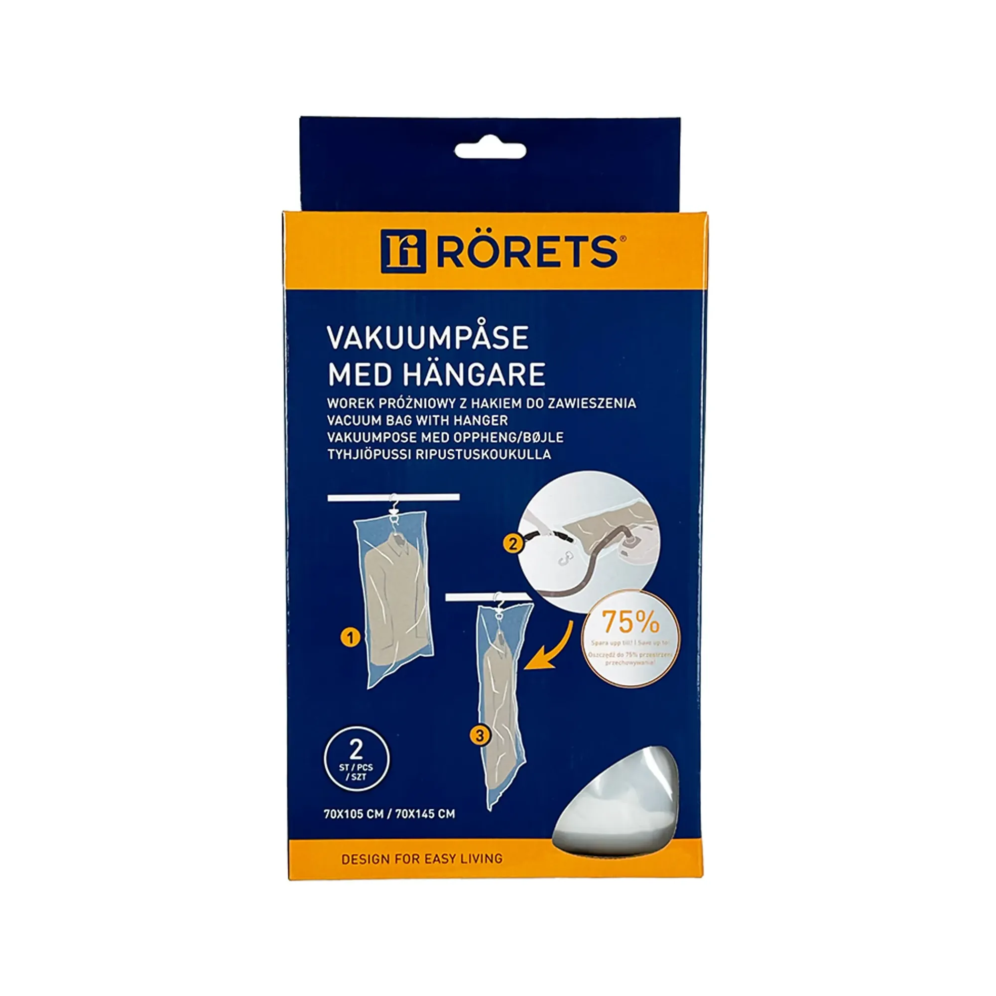 Vakuumpose m/henger 2stk-Rörets New