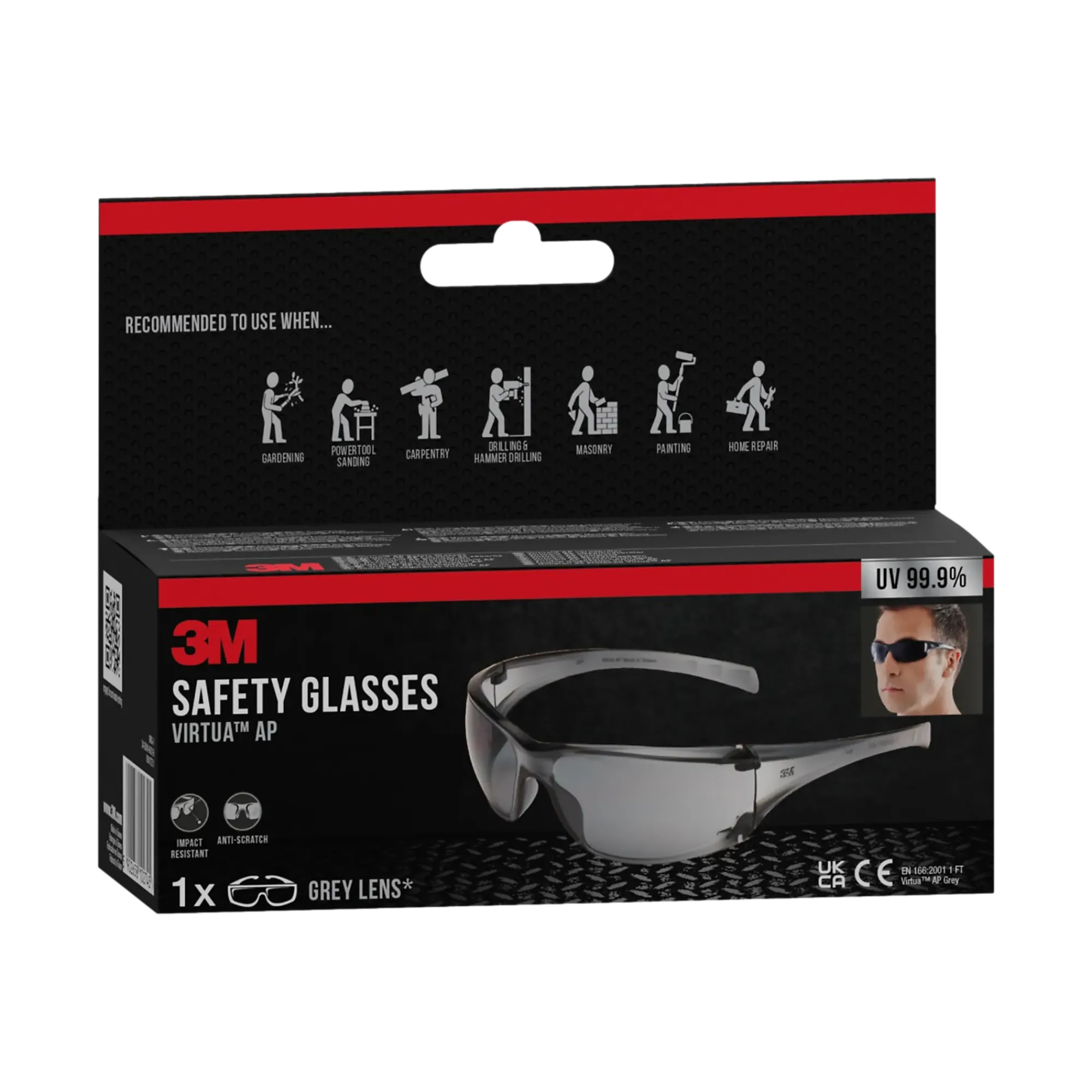 Vernebrille Virtua med ripesikker linse-3m Discount