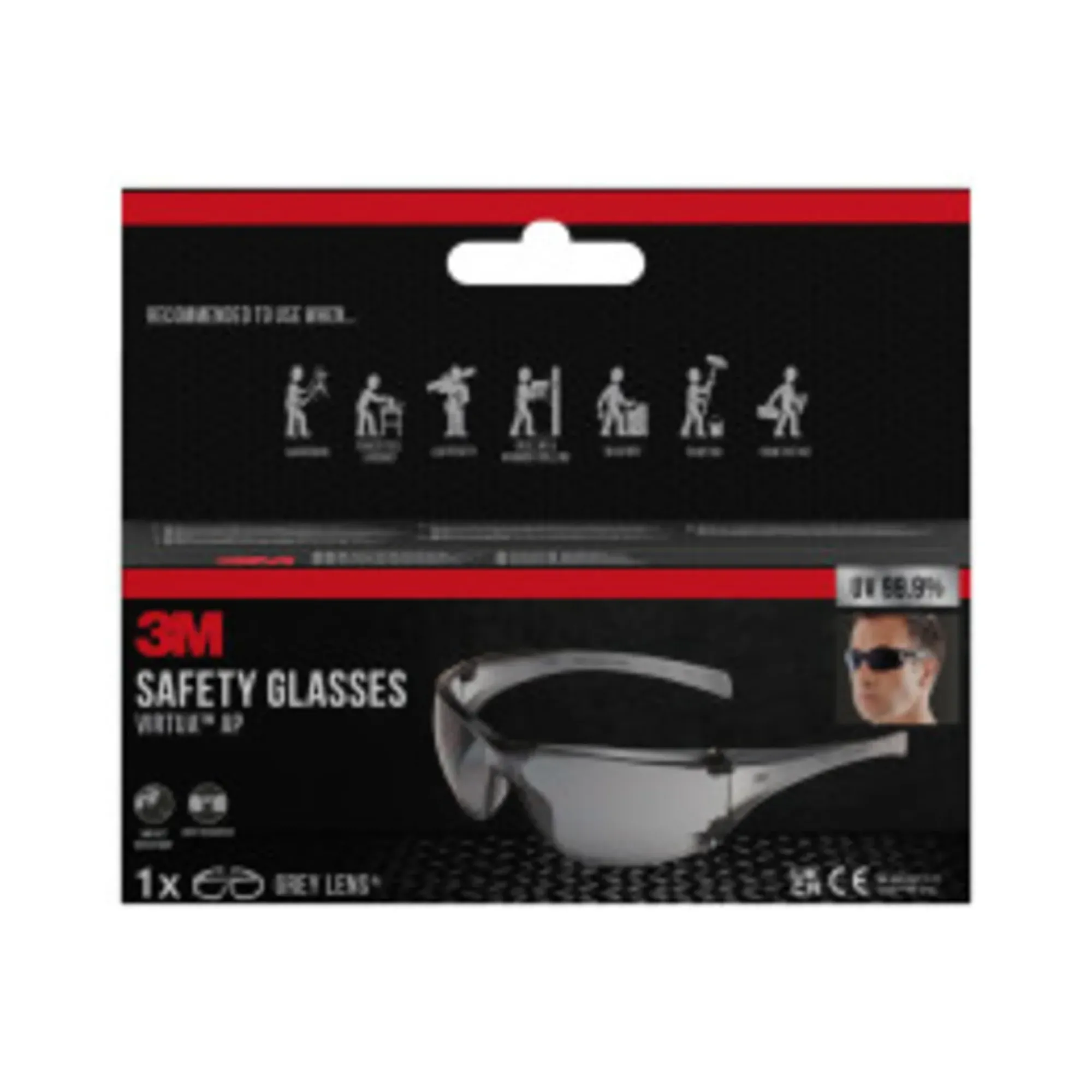 Vernebrille Virtua med ripesikker linse-3m Discount