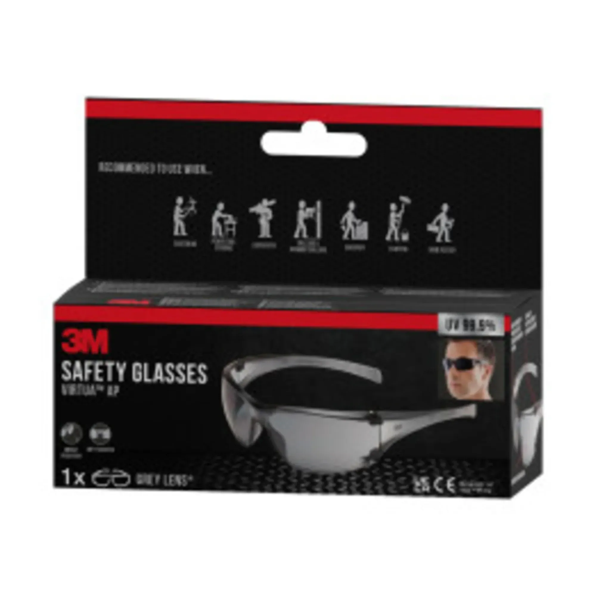 Vernebrille Virtua med ripesikker linse-3m Discount