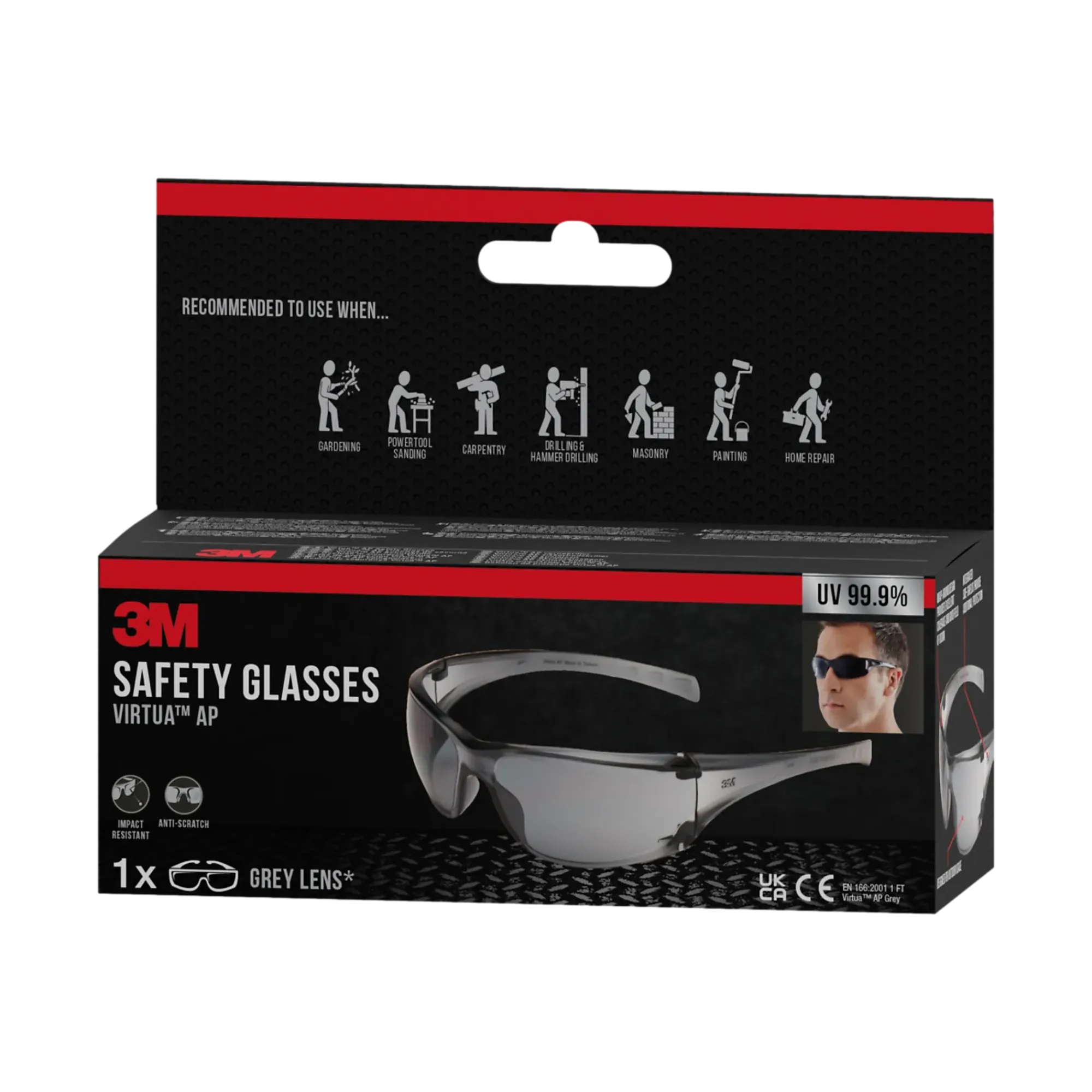 Vernebrille Virtua med ripesikker linse-3m Discount