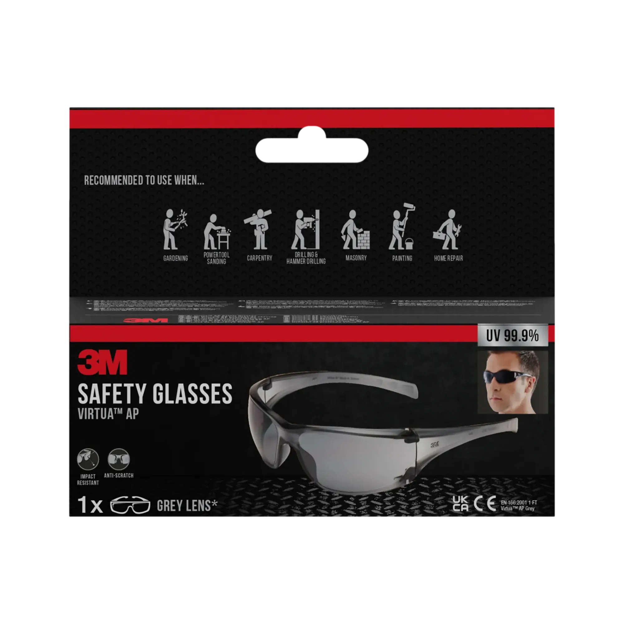 Vernebrille Virtua med ripesikker linse-3m Discount