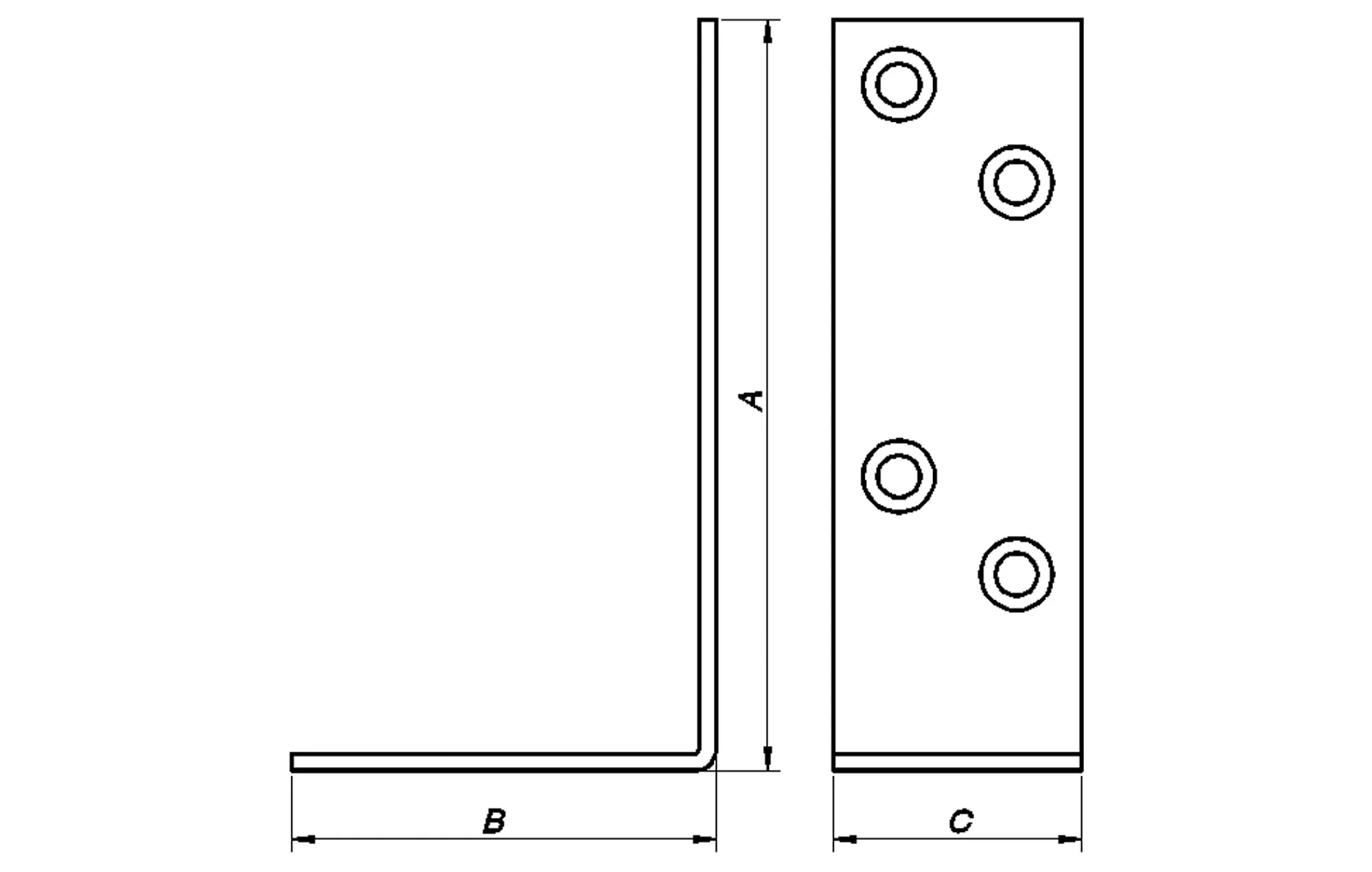 Vinkeljern 6142 115x65x38mm-Pn Beslag