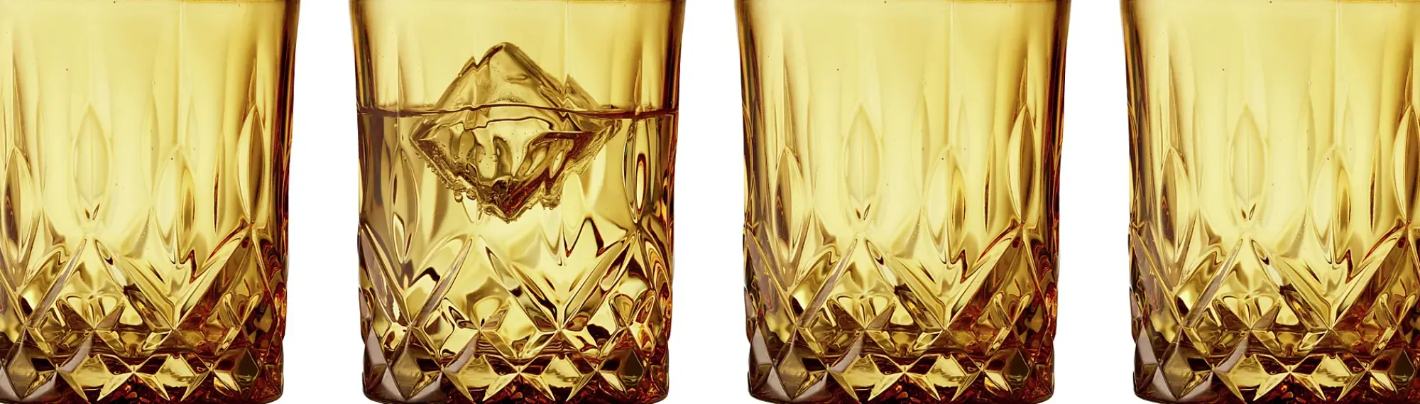 Whiskyglass Sorrento Amber 32cl 4stk-Lyngby glas Hot