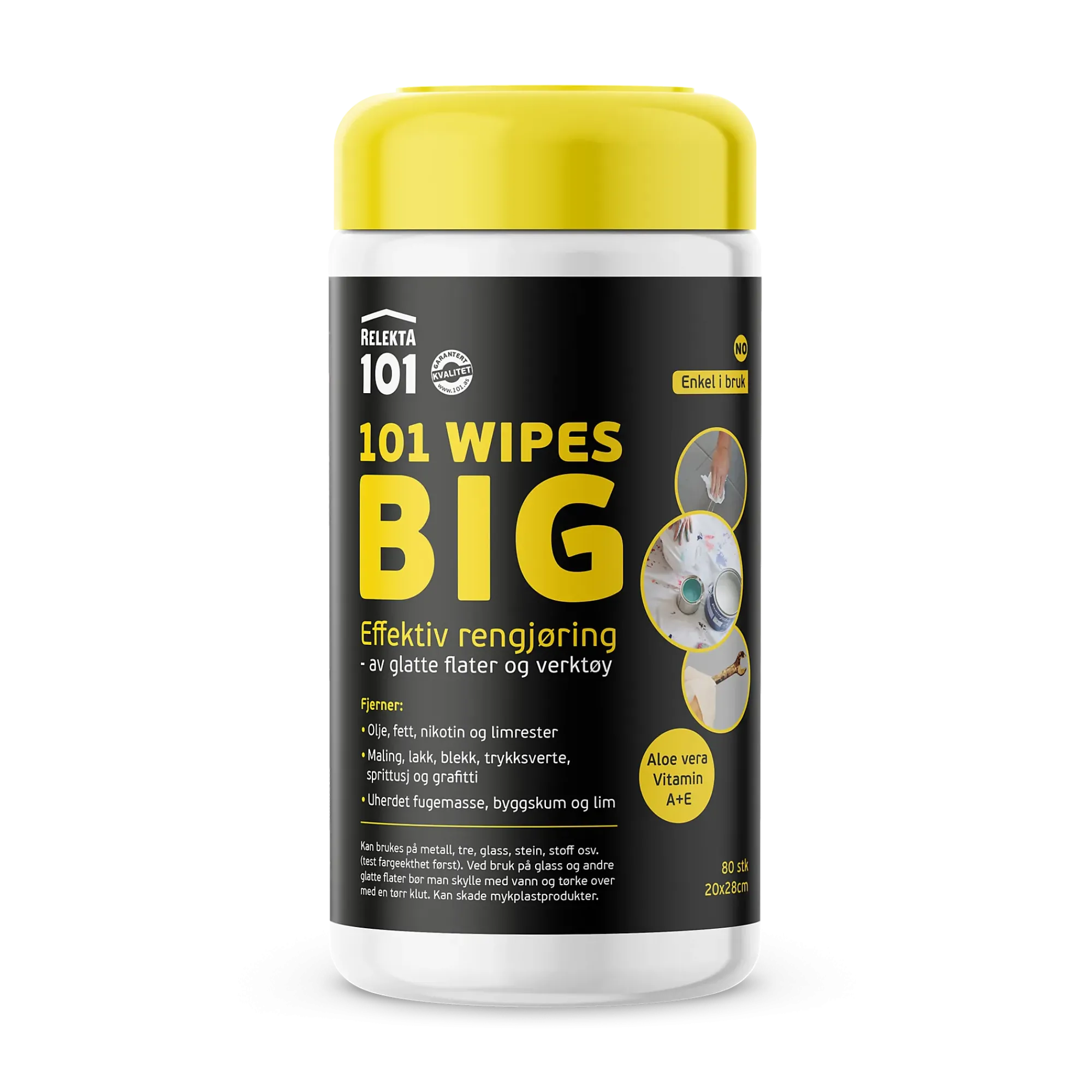 Wipes 101 rengjør hender, verktøy&glatte flater 80stk-Relekta101 New