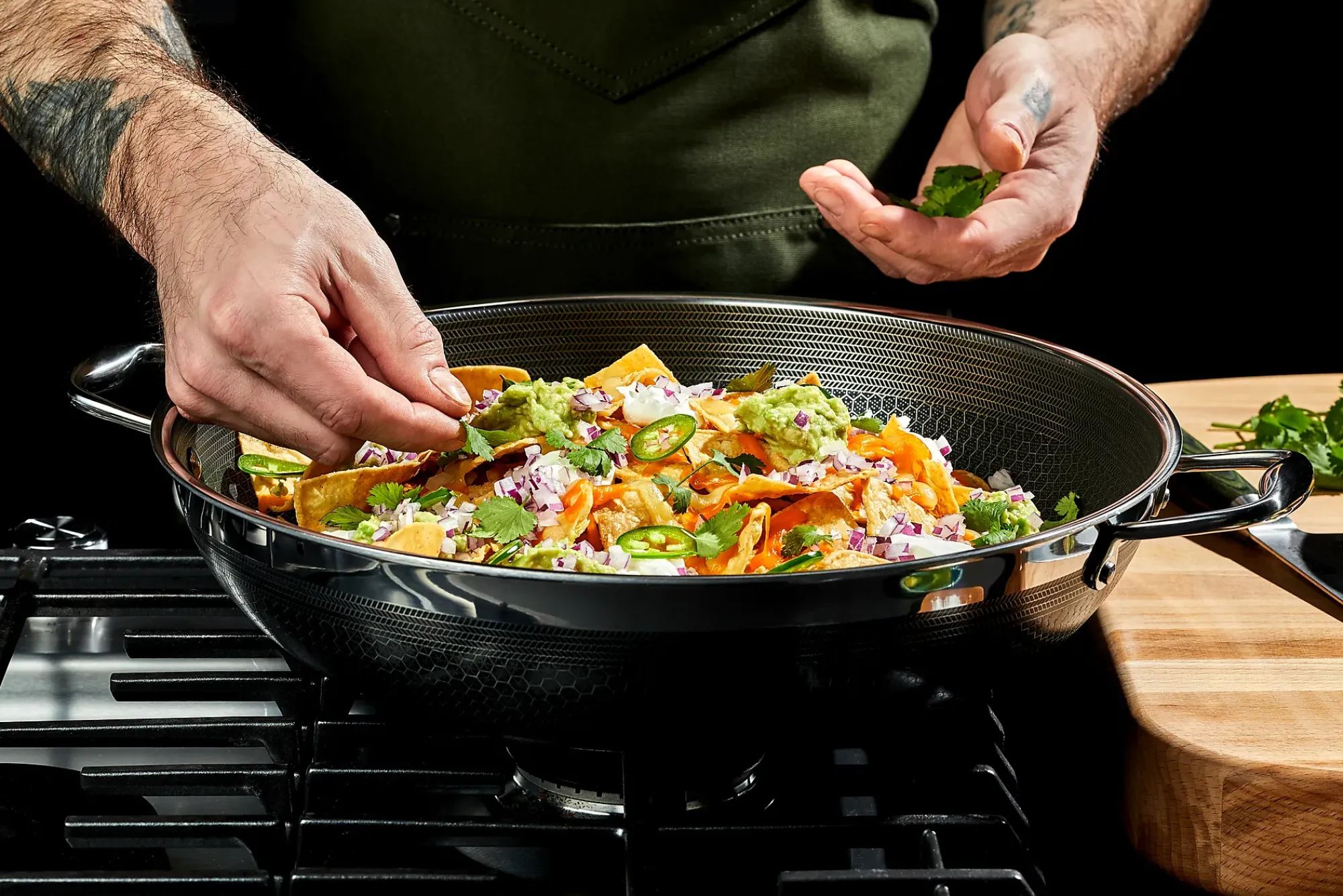 Wok med lokk 36cm hybrid-Hexclad Hot